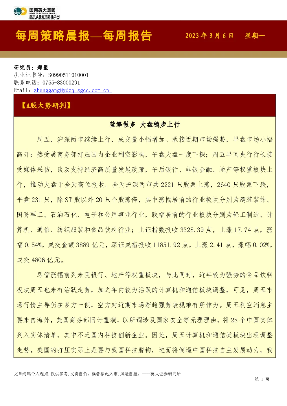 报告封面