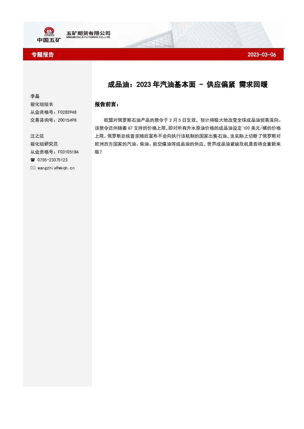 报告封面