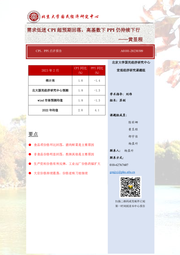 CPI、PPI点评报告：需求低迷CPI超预期回落，高基数下PPI仍持续下行
