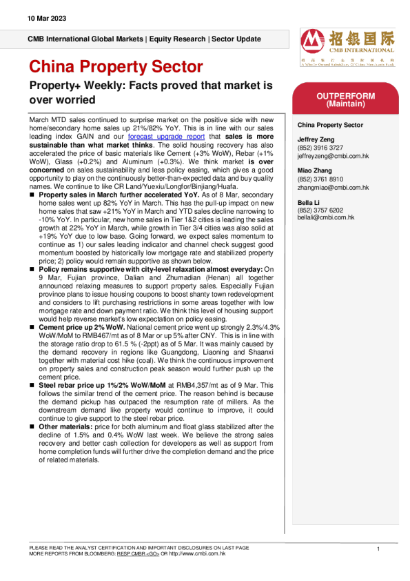 中国房地产行业 – 房地产+周刊：事实证明市场过度担忧