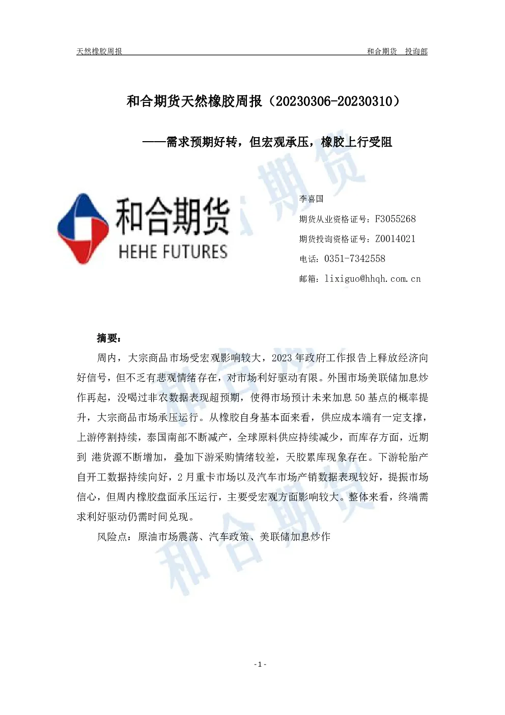 报告封面