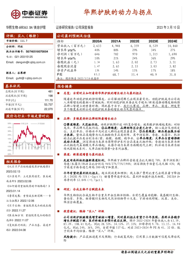 华熙护肤的动力与拐点