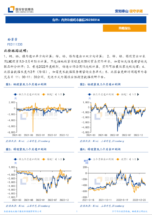 有色：内外比价跨市跟踪