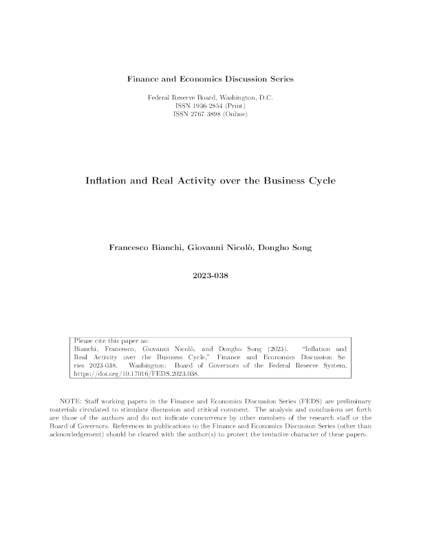 商业周期中的通货膨胀与实际活动