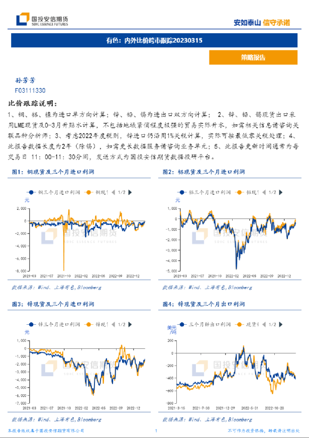 有色：内外比价跨市跟踪