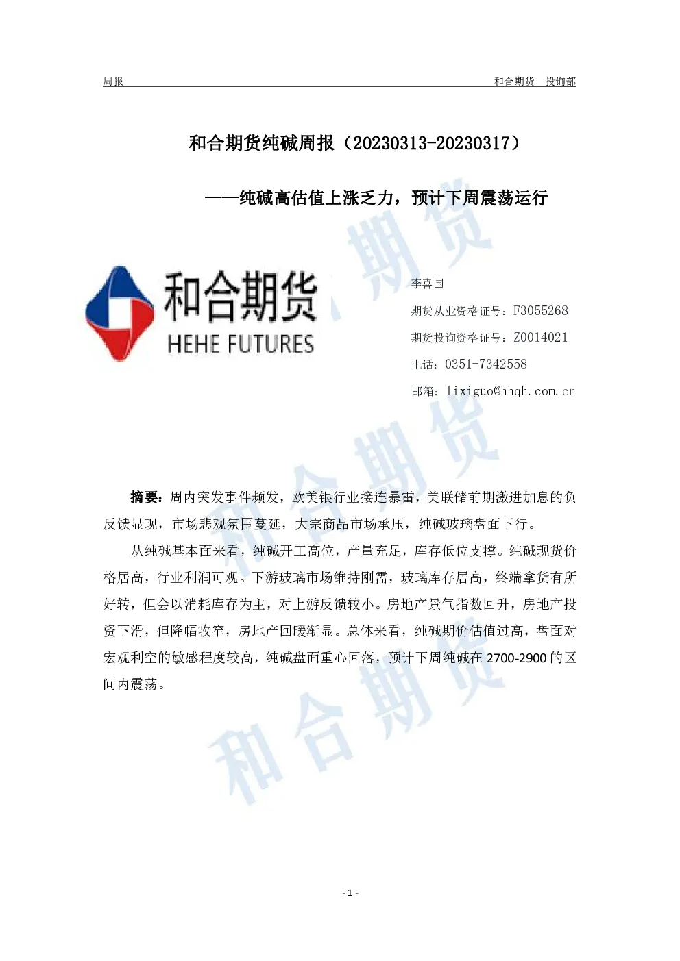报告封面