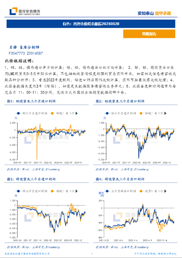 有色：内外比价跨市跟踪