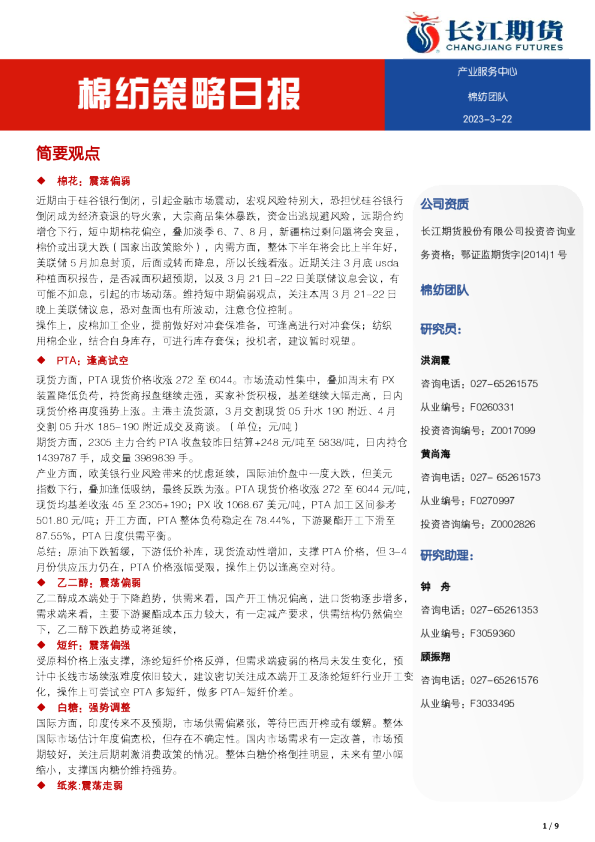 棉纺策略日报