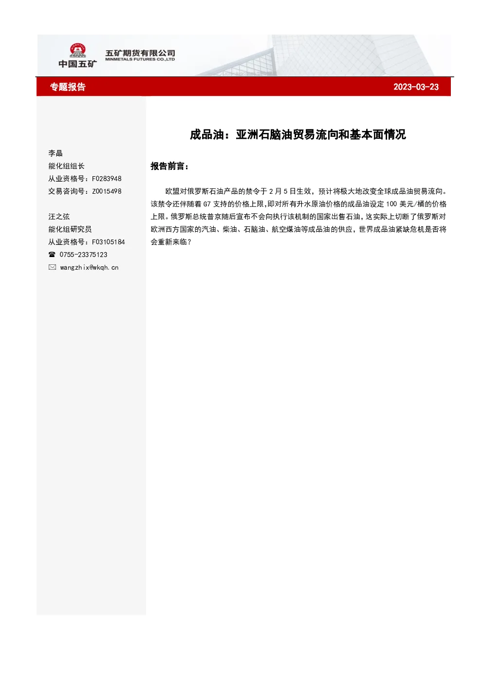 报告封面
