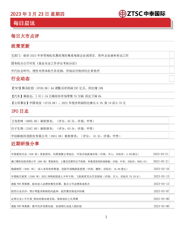 每日晨讯