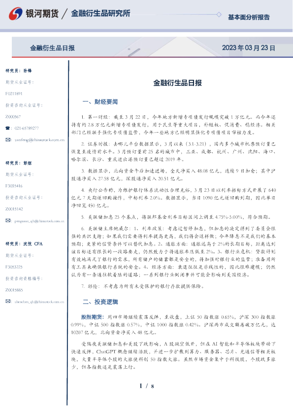金融衍生品日报