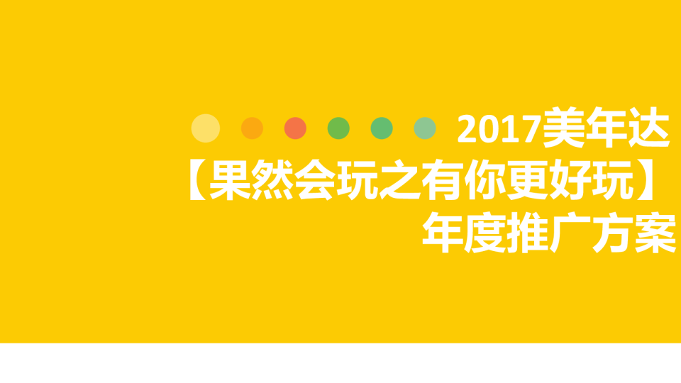 美年达【果然会玩之有你更好玩】年度推广方案