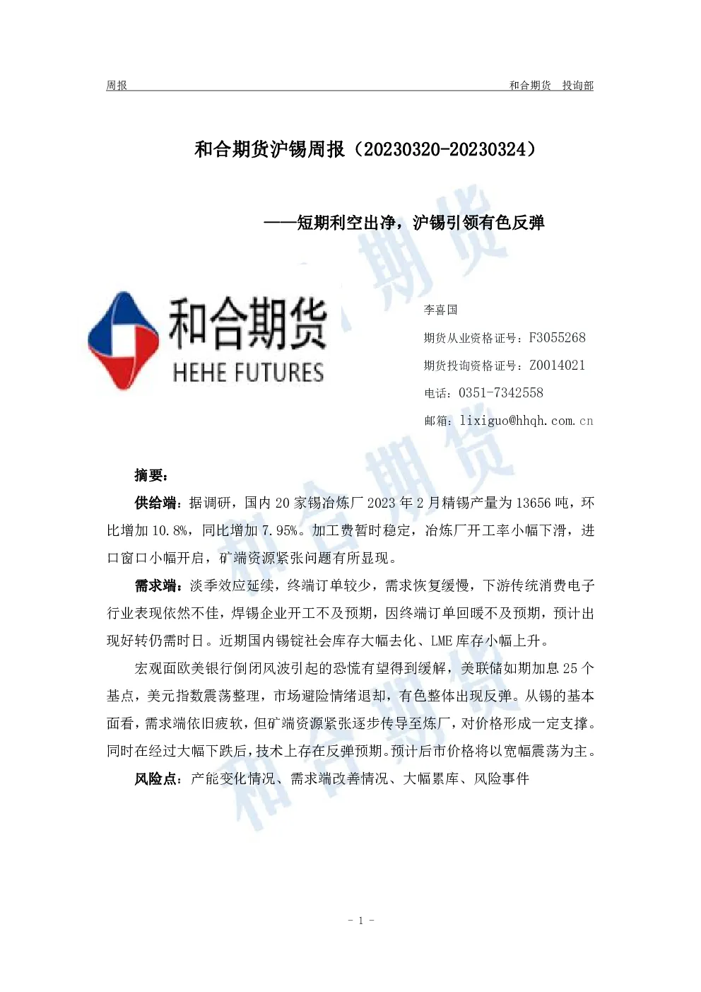 报告封面