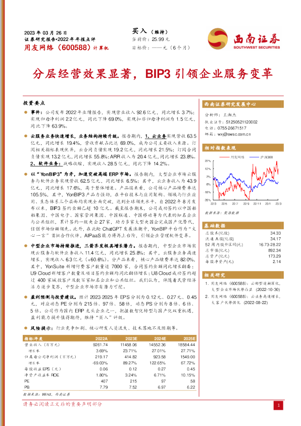 分层经营效果显著，BIP3引领企业服务变革