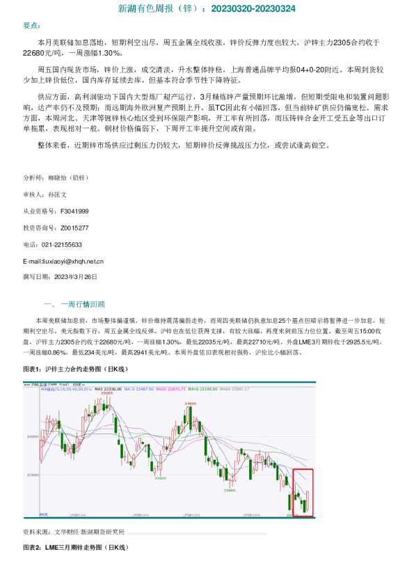 新湖有色周报（锌）