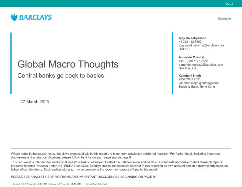 全球宏观思考：央行返璞归真