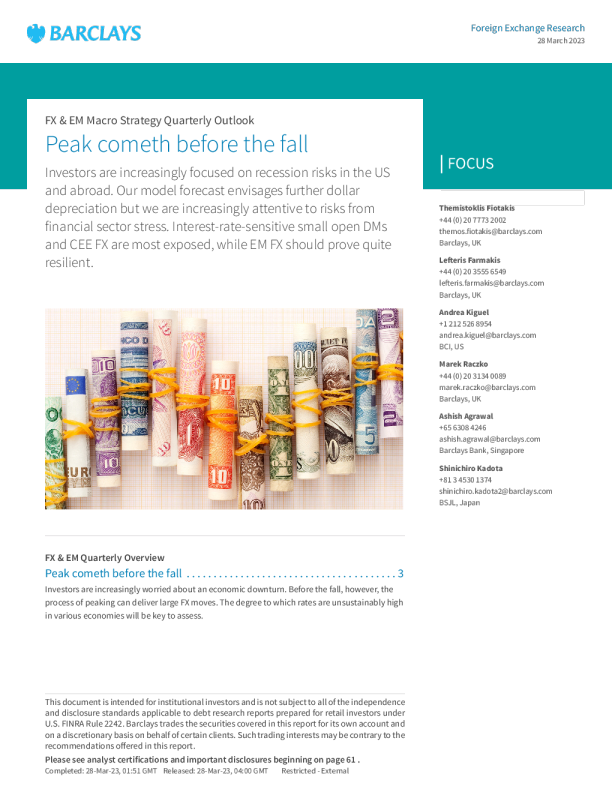 外汇和新兴市场宏观策略季度展望：先见顶，先于下跌