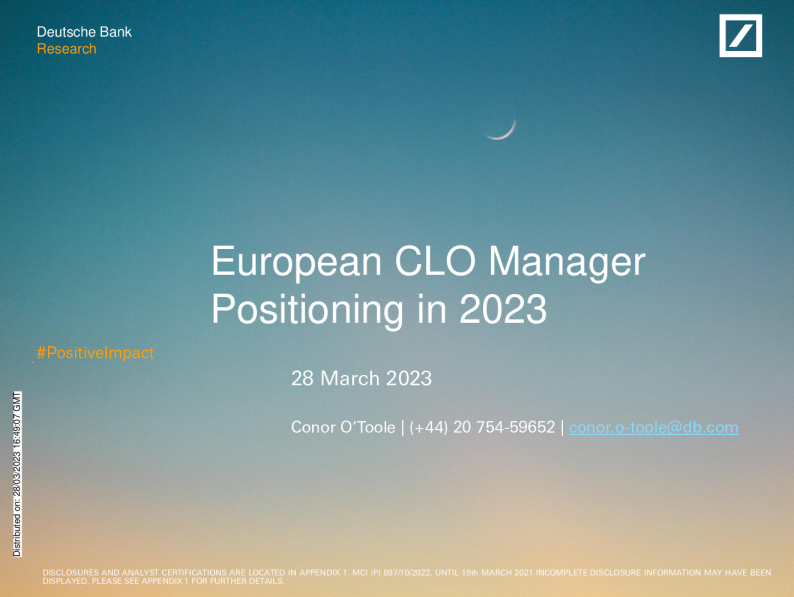 2023年欧洲CLO经理定位