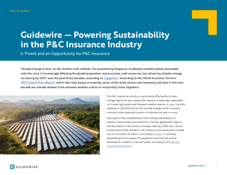 Guidewire - 为 P & C 保险行业的可持续性提供动力