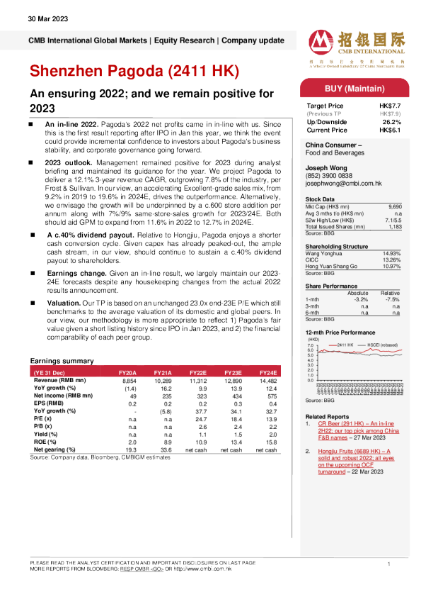 2022年;我们对 2023 年保持乐观