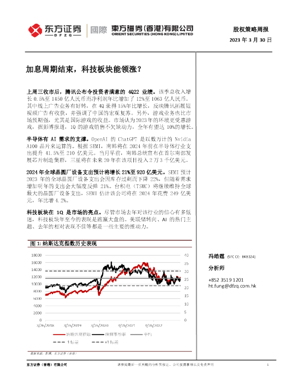 股权策略周报：加息周期结束，科技板块能领涨？