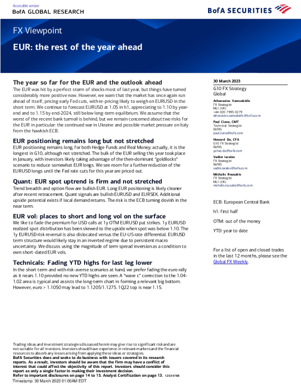 欧元：未来一年剩余时间