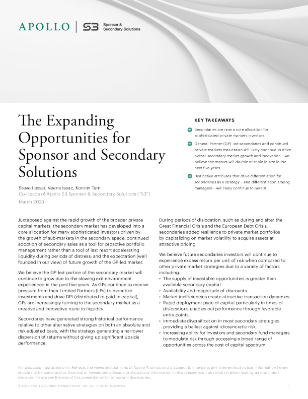 赞助商和二级解决方案的机会不断扩大