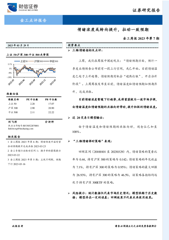 金工周报2023年第7期：情绪浓度或转向提升，拉动一致预期