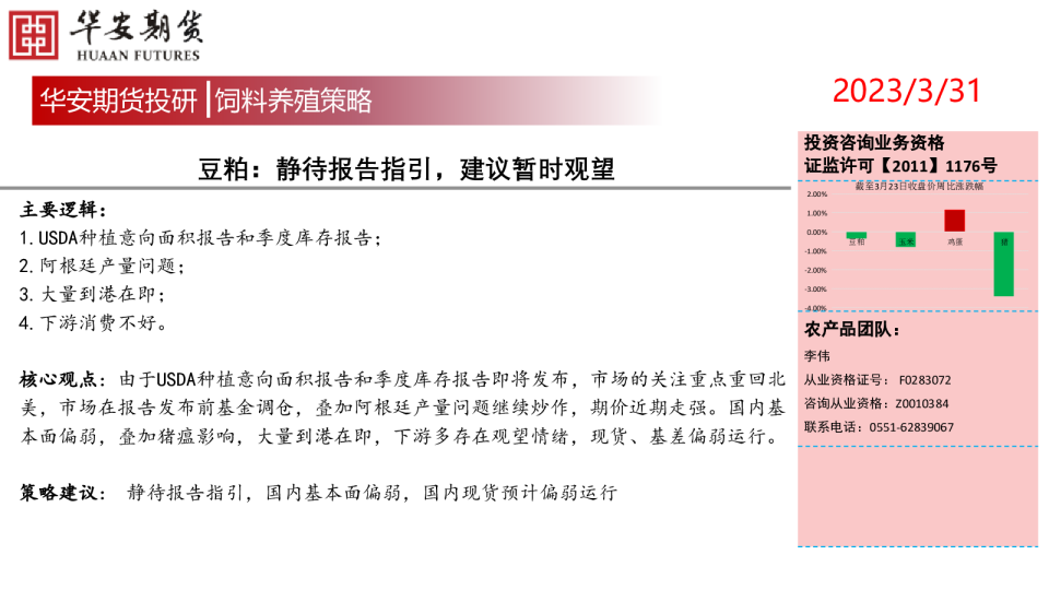豆粕：静待报告指引，建议暂时观望