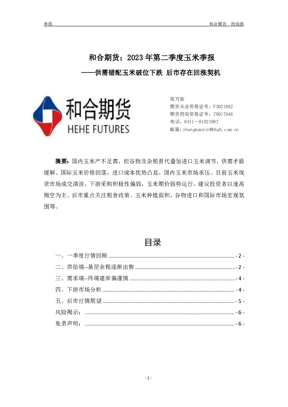 报告封面