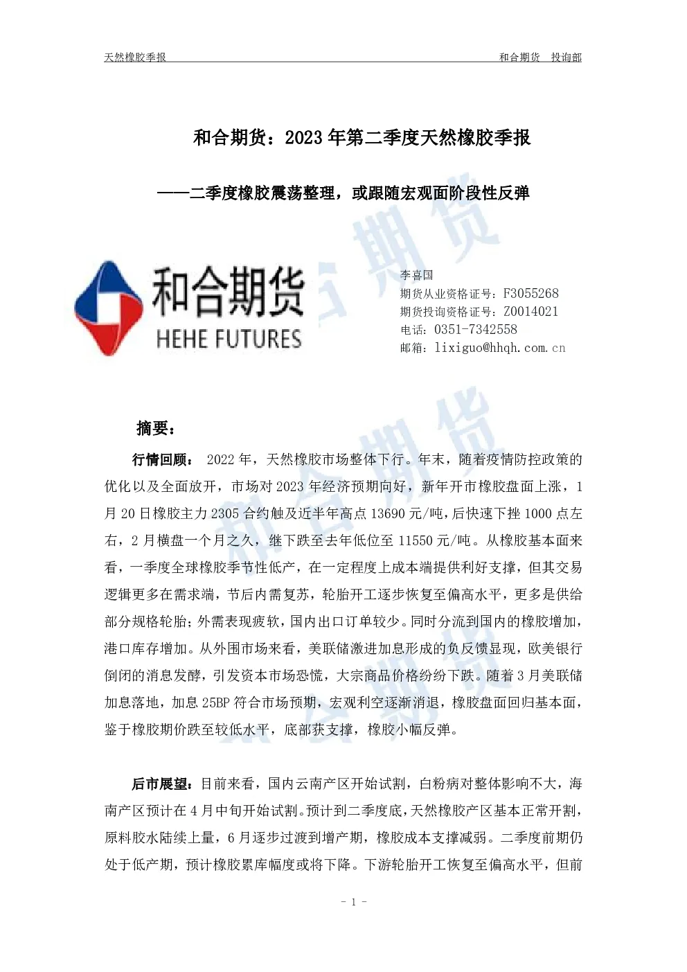 报告封面