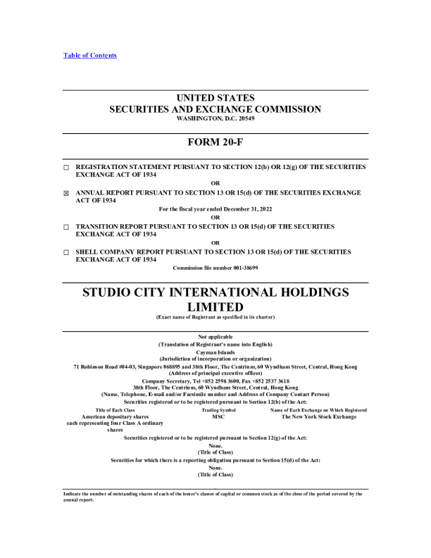 新濠影汇2022年度报告