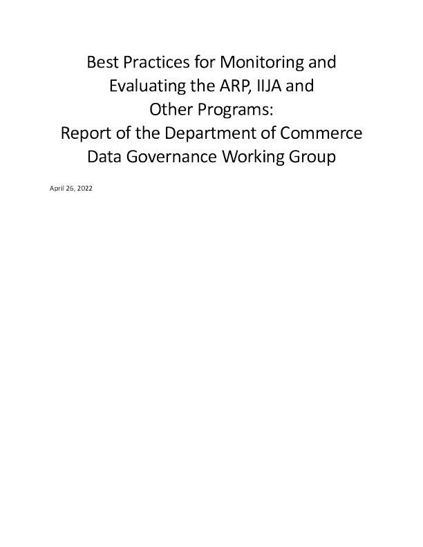 监测和评估 ARP 、 IIJA 和其他程序的最佳实践