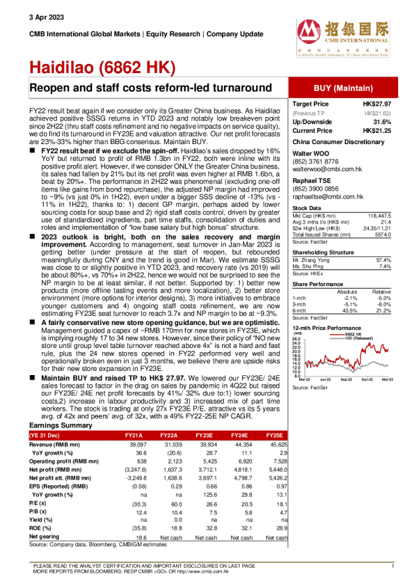 重新开放和员工成本改革主导的扭亏为盈