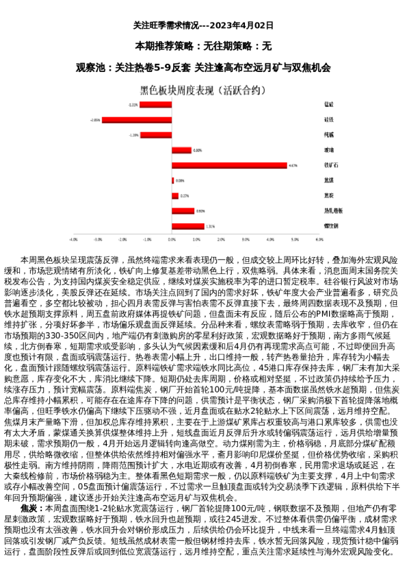 专题 | 新湖期货–“黑金汇”–黑色金属