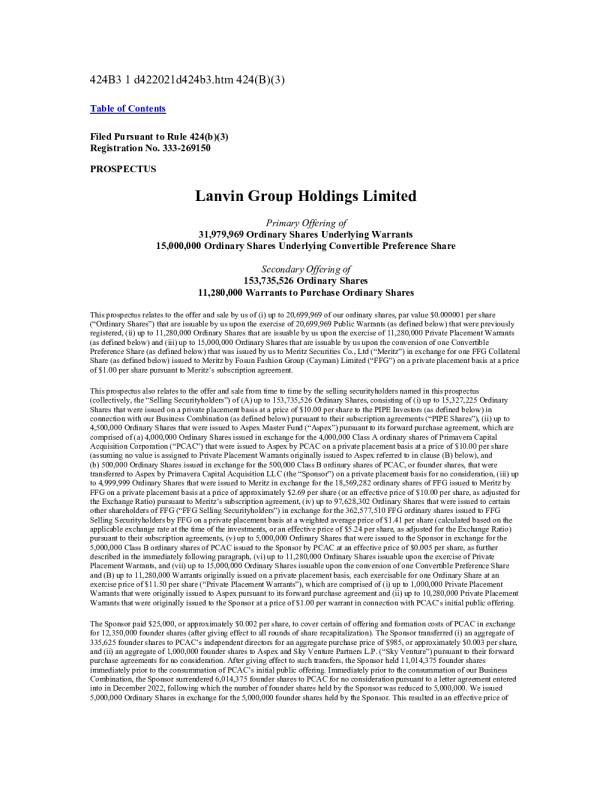 复朗集团美股招股说明书(2023-04-03版)