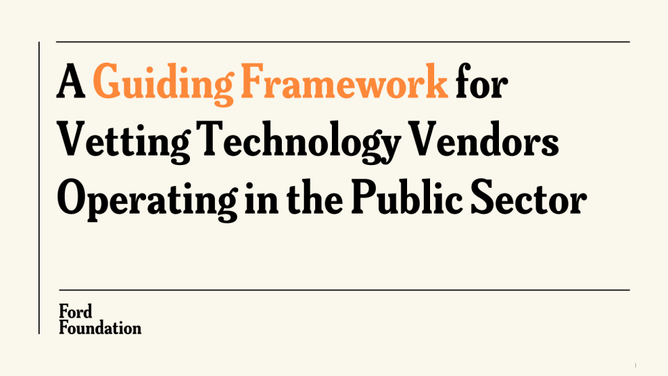 审查公共部门技术供应商的指导框架