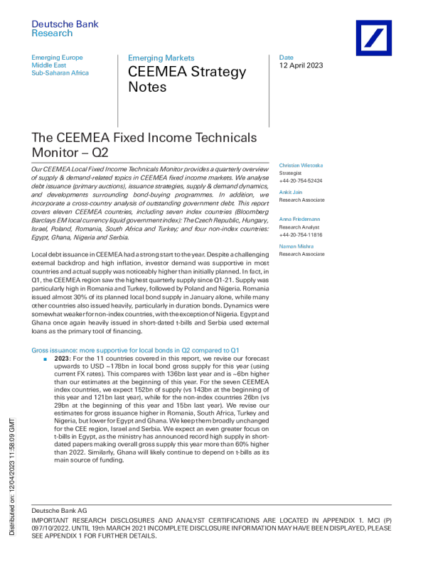 中东欧和中东和非洲固定收益技术监测 – 第二季度