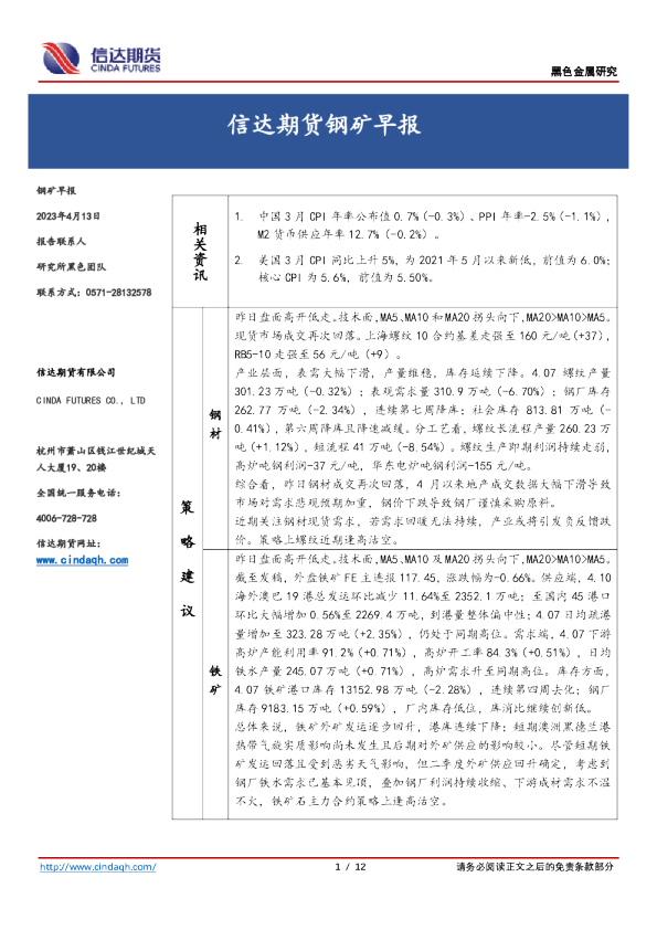 钢矿早报