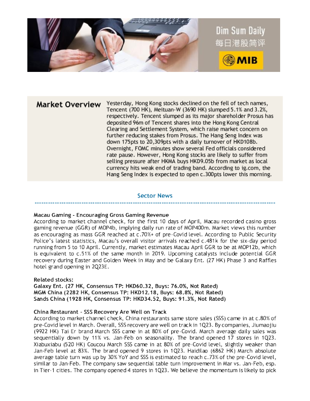 每日港股简评