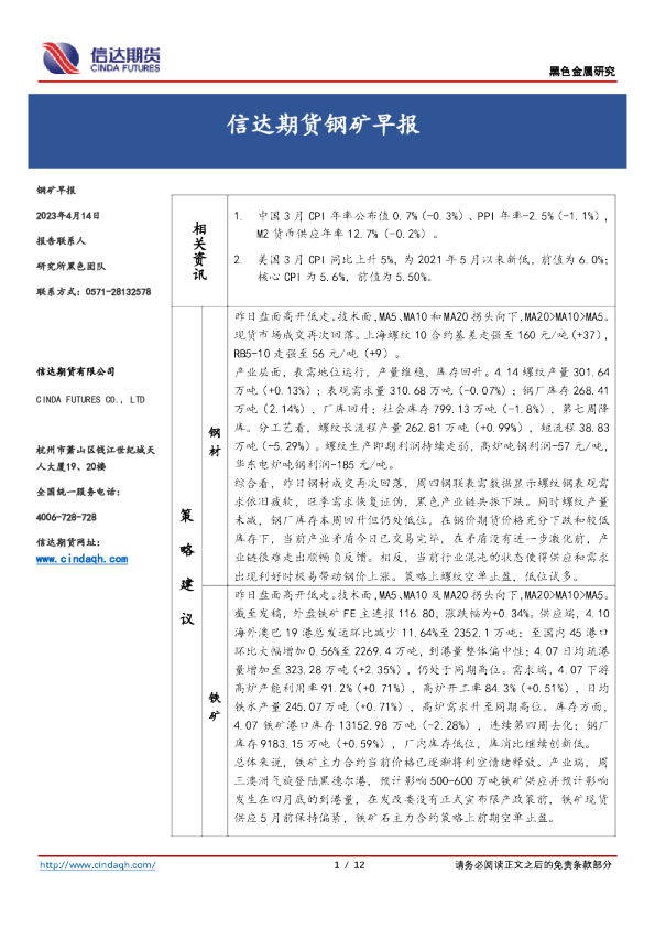 钢矿早报