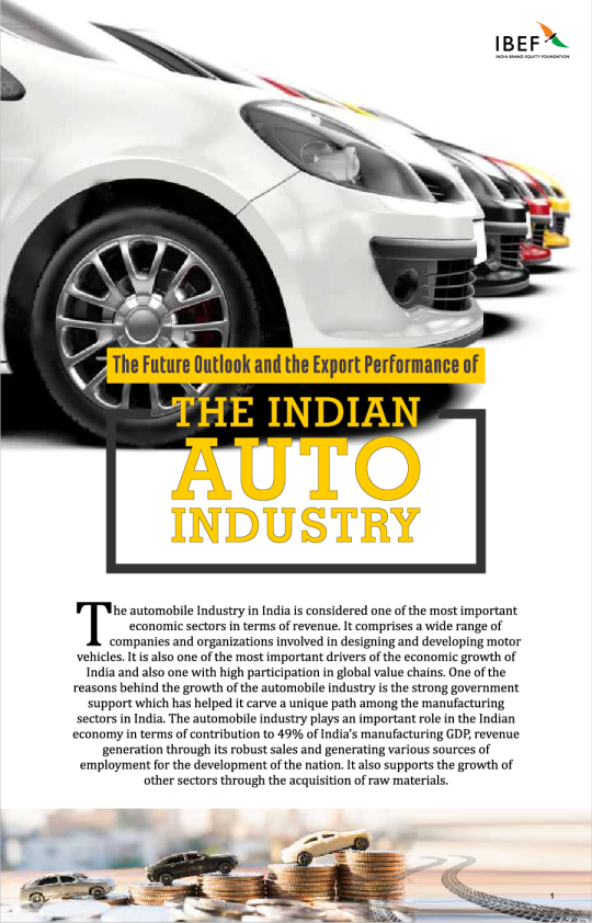 The Future Outlook and the Export Performance of The Indian Auto Industry