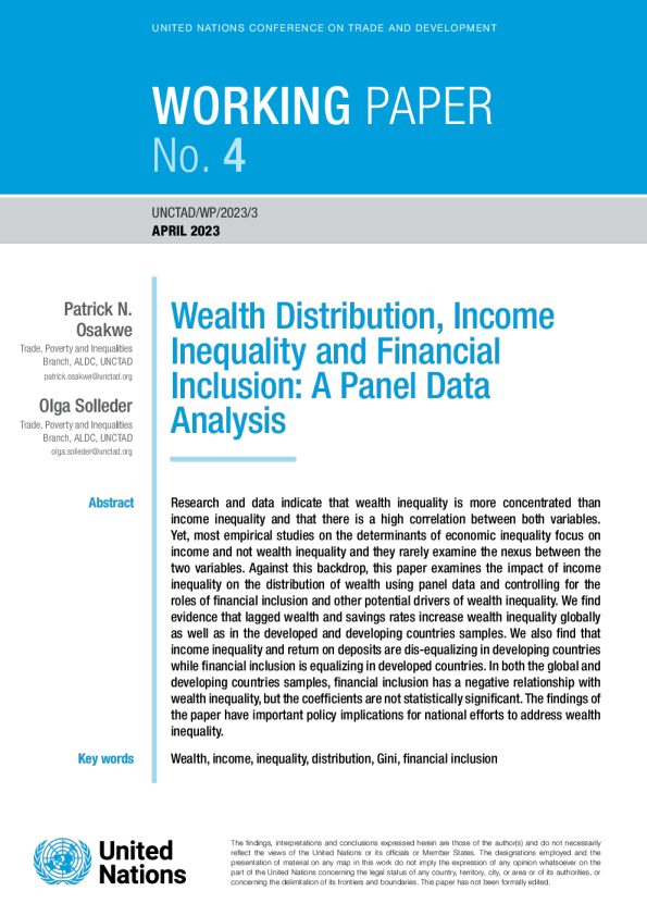 财富分配、收入不平等与金融包容性：面板数据分析