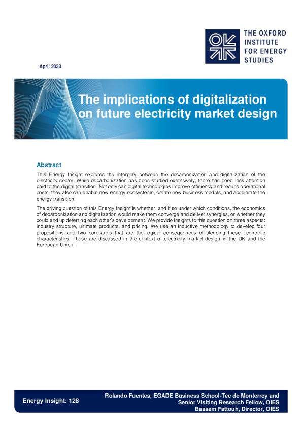 数字化对未来电力市场设计的启示