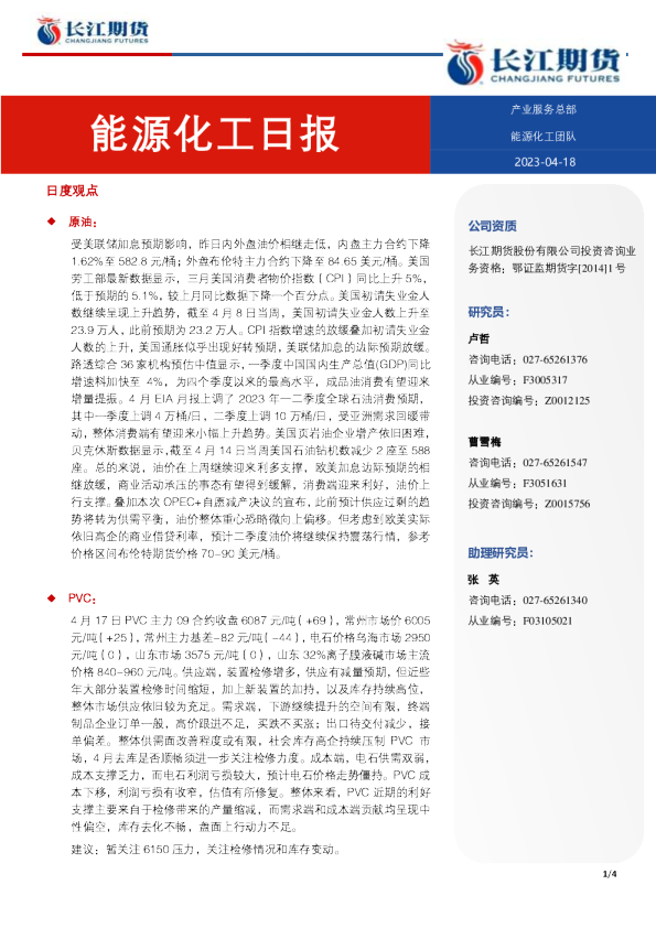 能源化工日报