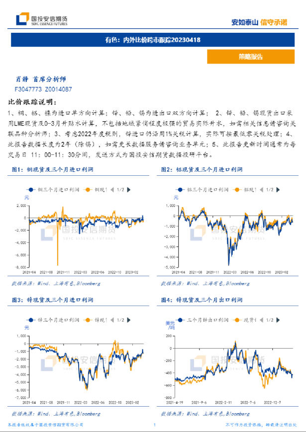 有色：内外比价跨市跟踪