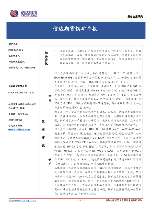 钢矿早报