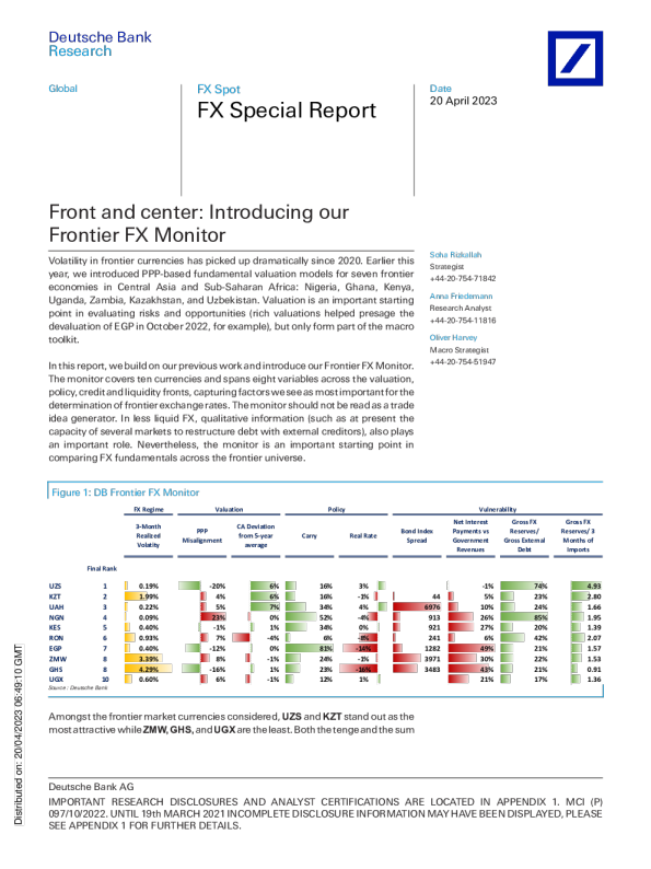 外汇特别报道 正面和中心 介绍我们的前沿