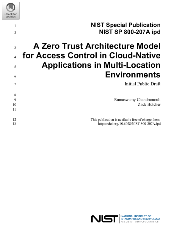 多位置环境中云原生应用访问控制的零信任体系架构模型