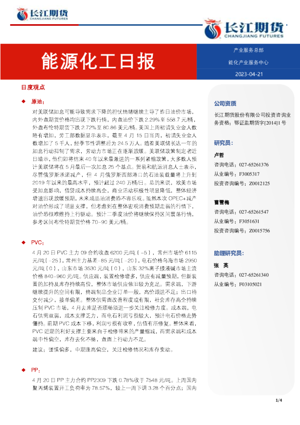能源化工日报